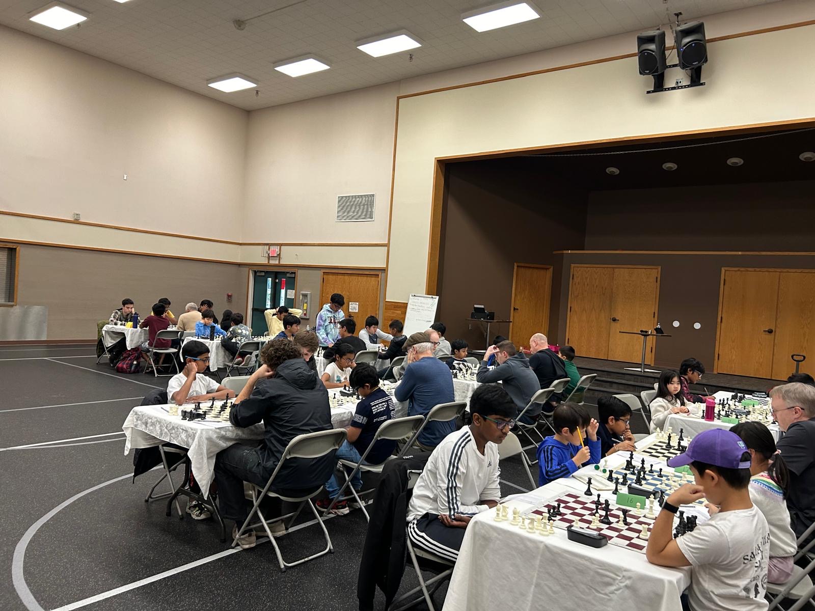 Players at the Evergreen Fall Chess Event on Oct 19, 2024