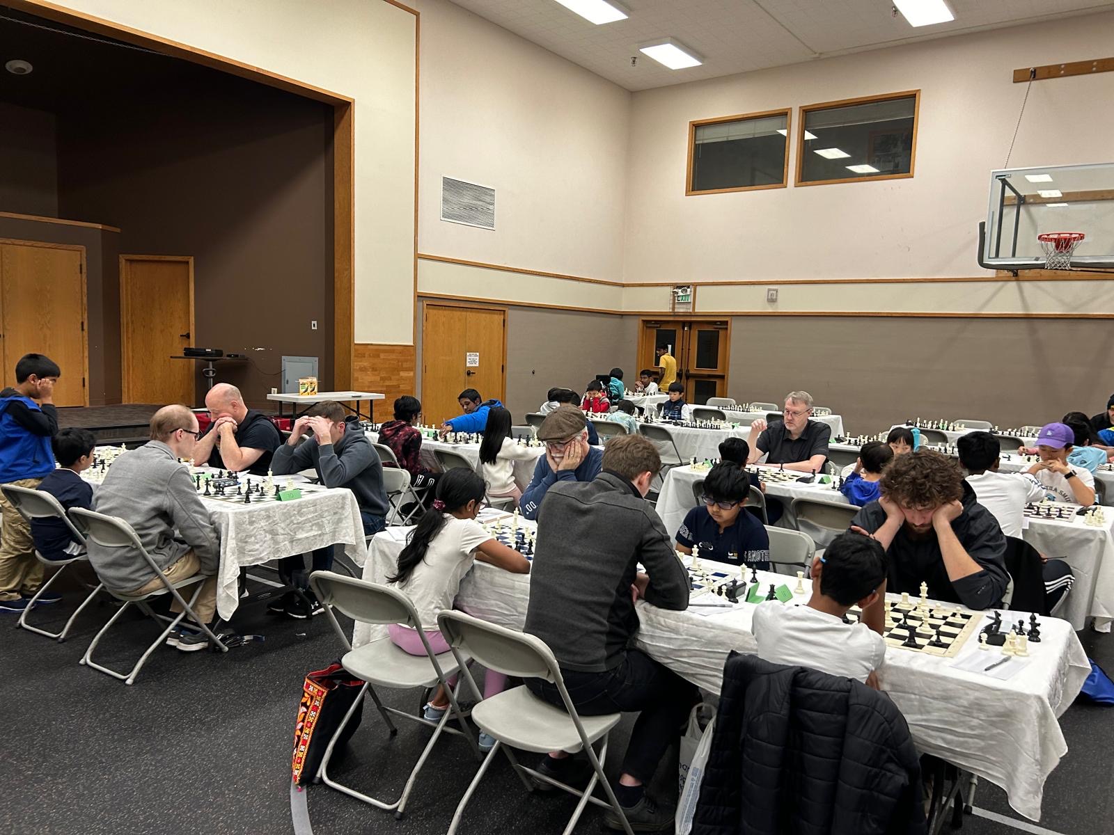 Players focusing over the board